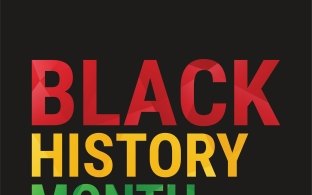 Black background with text "Black History Month"