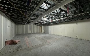 An interior view of a space under construction
