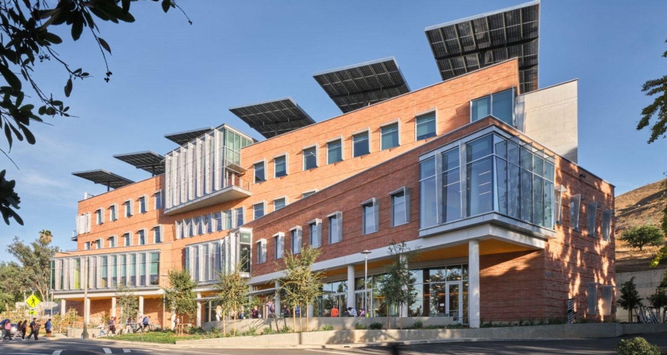 Exterior rendering of the entryway to the UCR School of Business building
